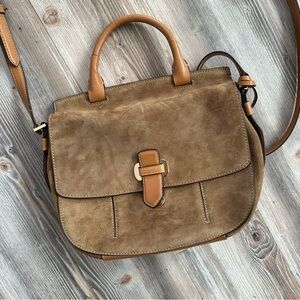 Michael Kors Tan Leather and Suede Crossbody Purse